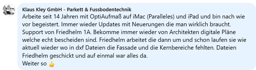 Empfehlung von Kley Bodenbeläge auf Facebook, März 2025